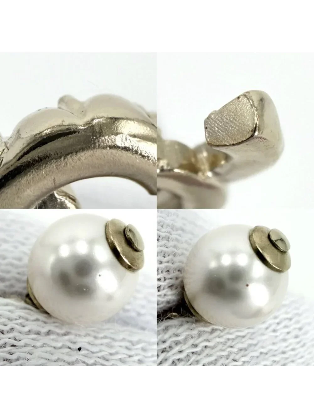 Chanel Necklace CC Logo Rhinestone Faux Pearl Gold